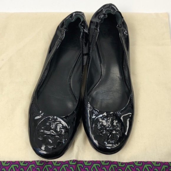 Tory Burch Shoes | Tory Burch Black Patent Leather Flats | Poshmark